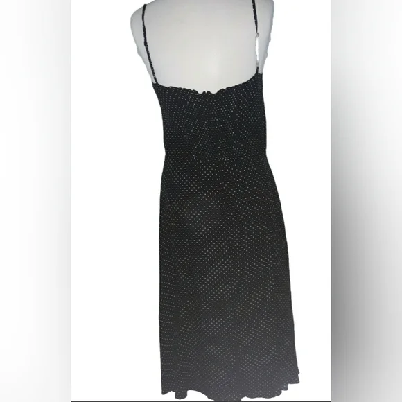 Reformation Retro Black White Polla Dot Tie Midi Dress 12 - Picture 5 of 6